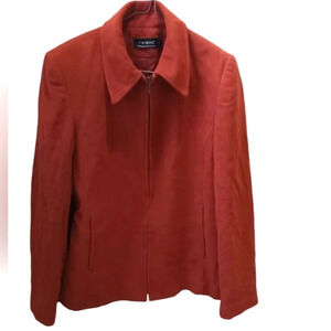 Tribal Wool Blend Burnt Orange Zip Up Shacket Size 4/Medium Wool/Cashmere Blend